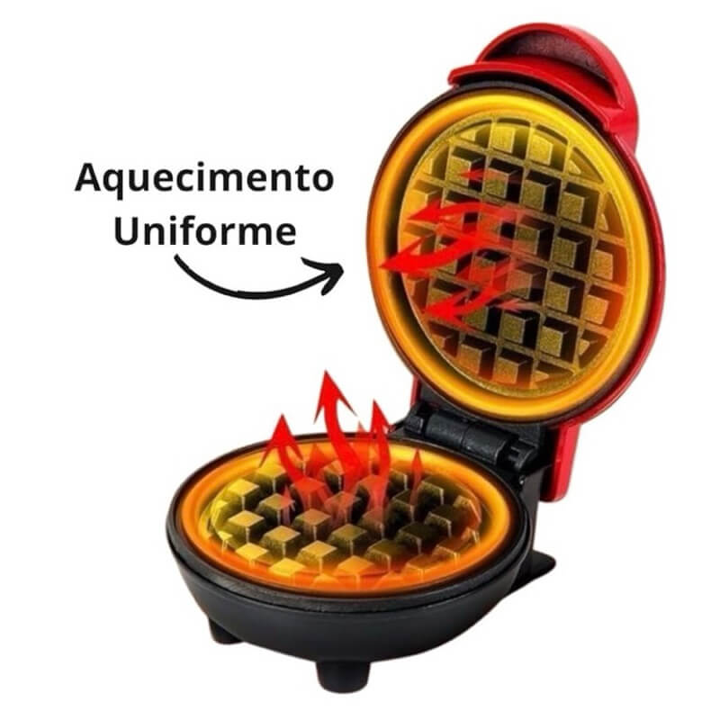 Mini Máquina de Waffle Antiaderente