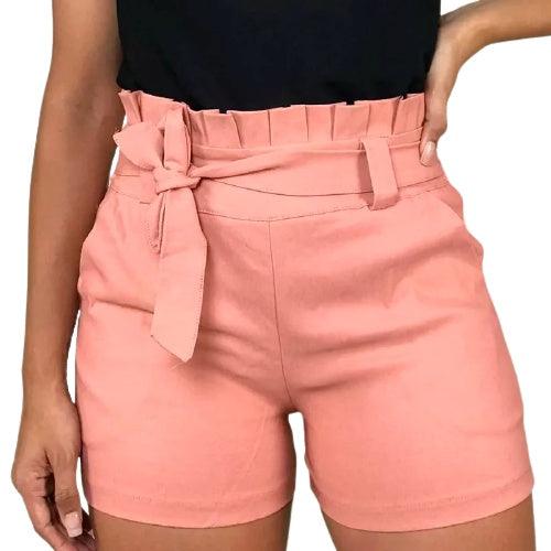 Short Curto Cintura Alta - Laço Bengaline - VistaShopExpress