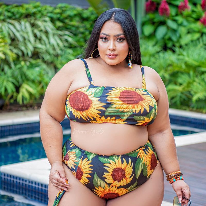 Biquini plus size 2 em 1 - cintura alta