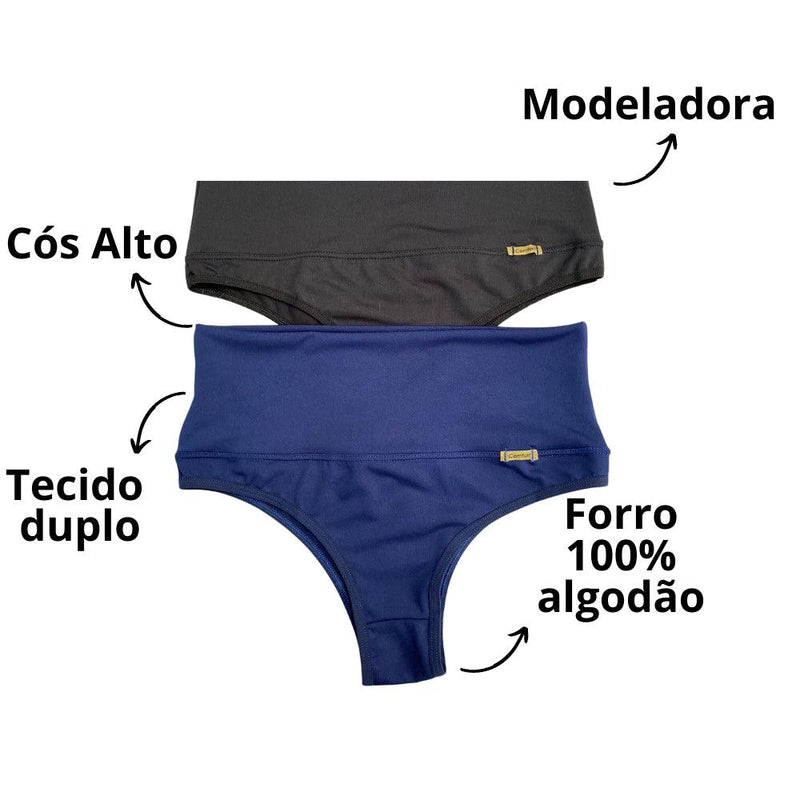 Kit 3 Calcinha Modeladora Suplex Pós Parto Grávida Segura Barriga - VistaShopExpress