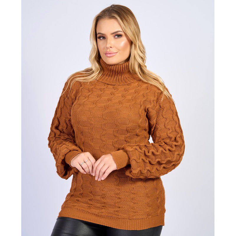 Blusa de Frio Manga Longa Gola Alta (Padrão e Plus Size)