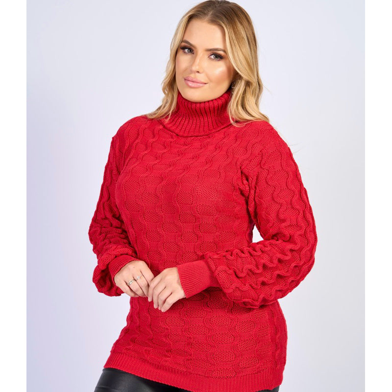 Blusa de Frio Manga Longa Gola Alta (Padrão e Plus Size)