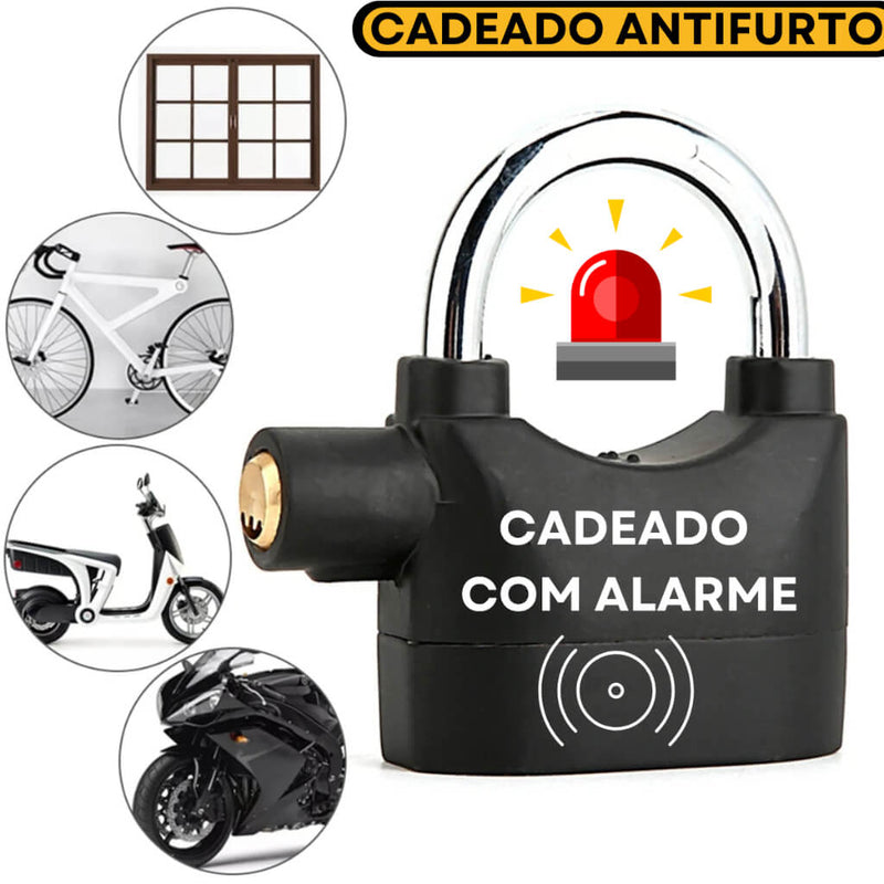 Cadeado Anti-Furto com Alarme Sonoro 110dB - Segurança Máxima para Seus Bens