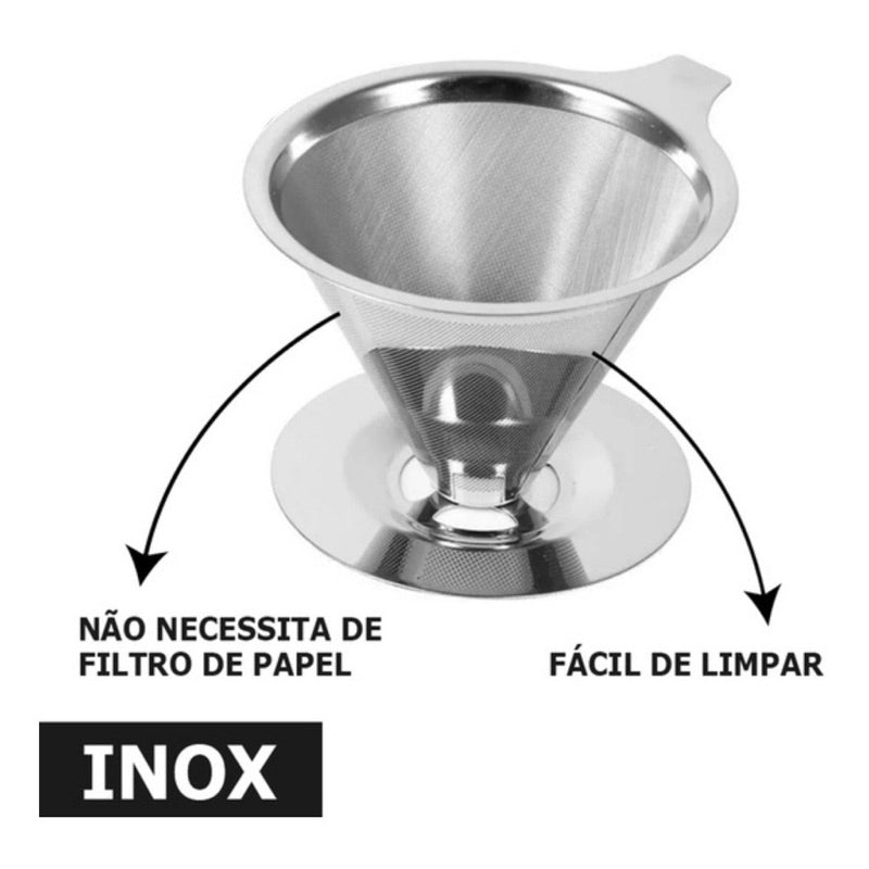 Coador De Café Inox - Filtro Reutilizável - Grande