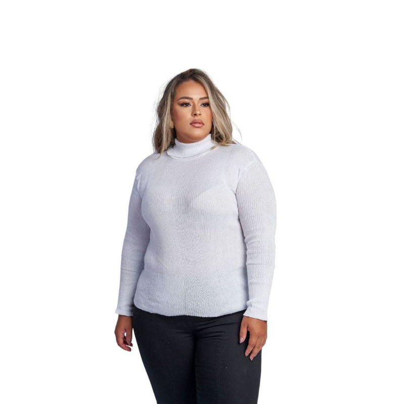 Blusa de Frio Manga Longa Gola Alta (Padrão e Plus Size)