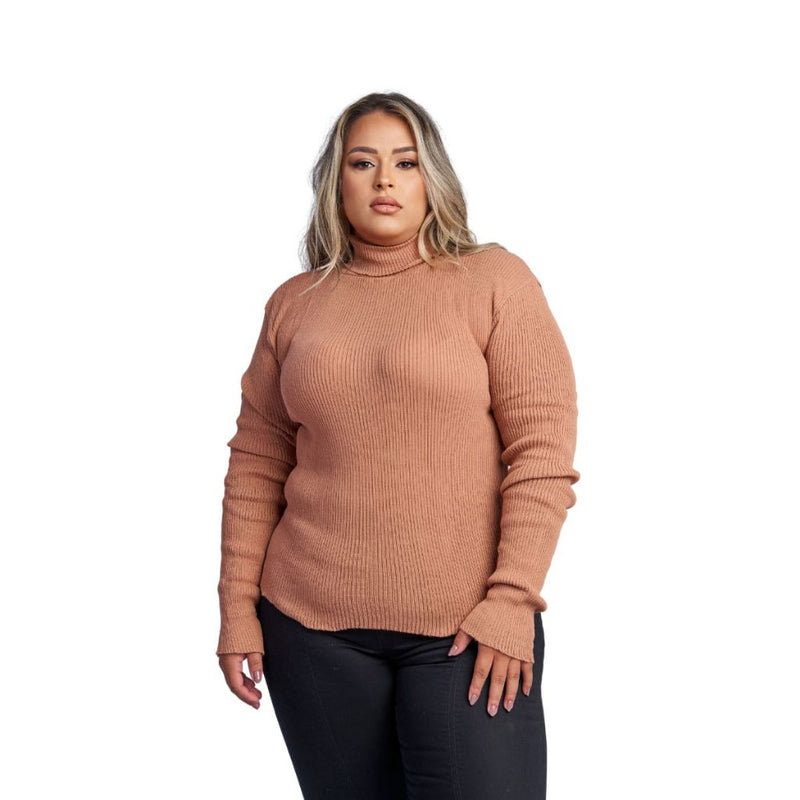 Blusa de Frio Manga Longa Gola Alta (Padrão e Plus Size)