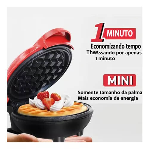 Mini Máquina de Waffle Antiaderente