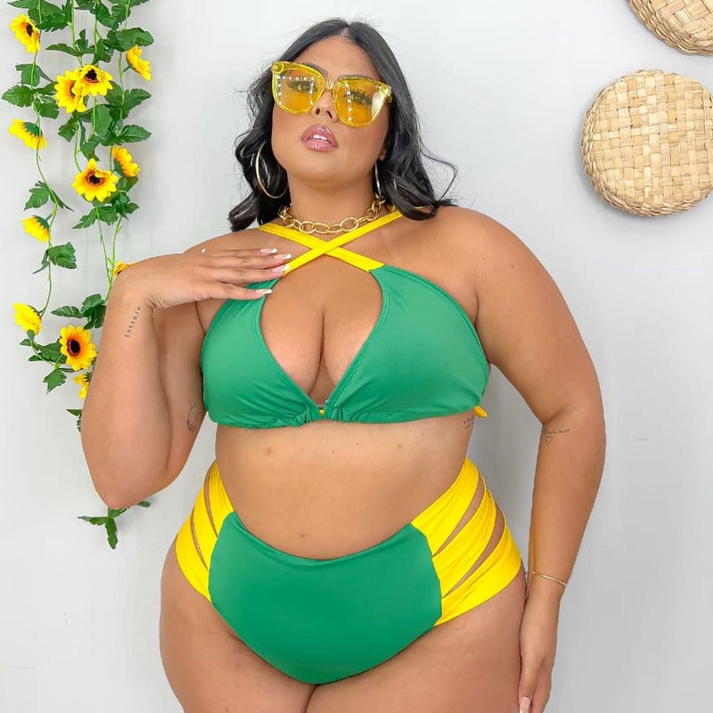 Biquini Hot Pants Plus Size Cortininha - Moda praia Verão