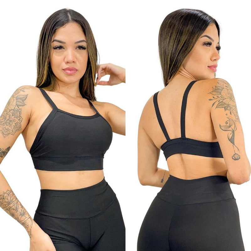 Top Cropped Academia Fitness com forro - VistaShopExpress