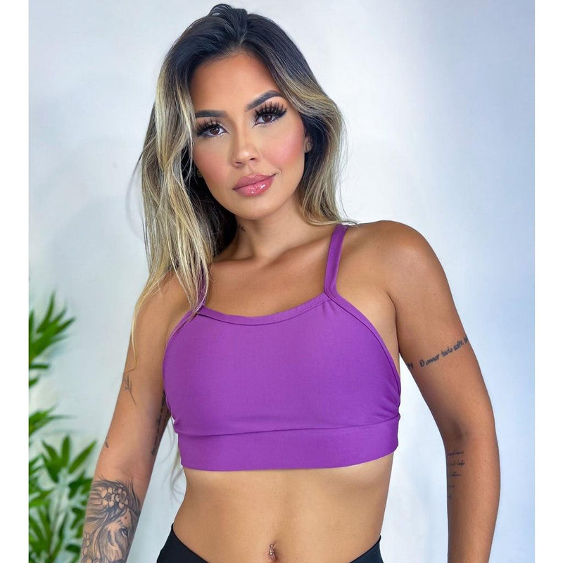 Top Cropped Academia Fitness com forro - VistaShopExpress